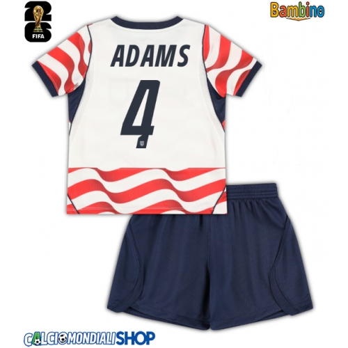 Maglie da calcio Stati Uniti Tyler Adams #4 Prima Maglia Bambino Mondiali 2026  Manica Corta + Pantaloni corti)